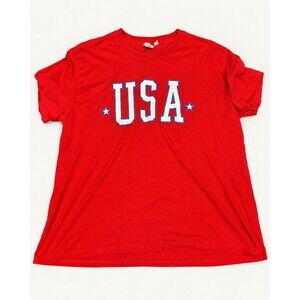 Spirit of America USA Patriotic Graphic T-Shirt XL Red Cotton Blend